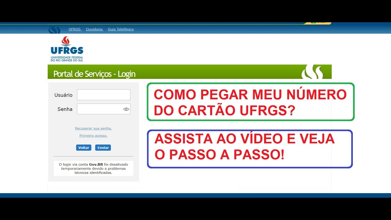 [ TUTORIAL] PASSO A PASSO PARA PEGAR O NÚMERO DO CARTÃO DA UFRGS | PROJETO SAÚDE COM AGENTE|
