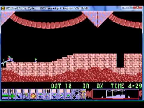 Lemmings 1 Fun Level 7 Builders will help you here.mpg