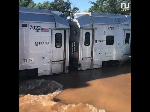 NJ Transit train stuck in floodwaters after Ida remnants wreak havoc in N.J.