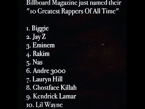 Tupac not included in Billboard's top 10 all-time rappers list!