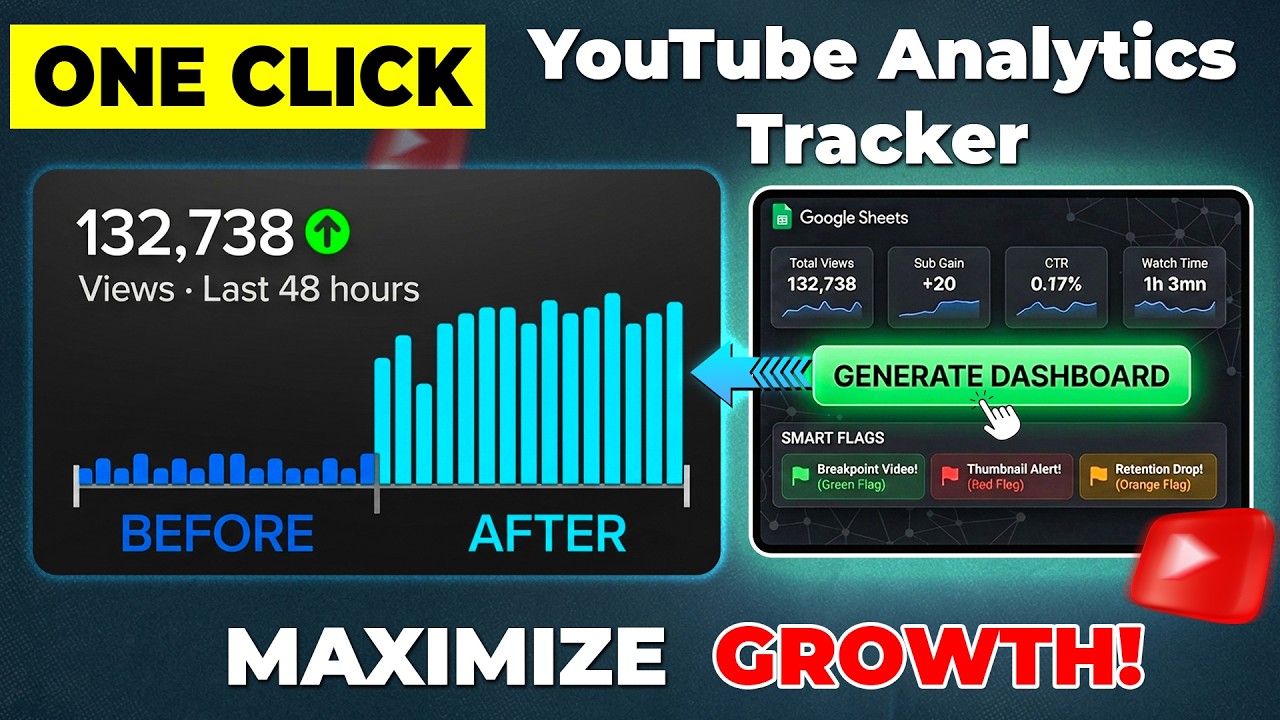 YouTube Analytics Dashboard — One Click Google Sheets Tracker