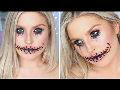 Easy Halloween Stitched Up Mouth ♡ Using Only Makeup! Video