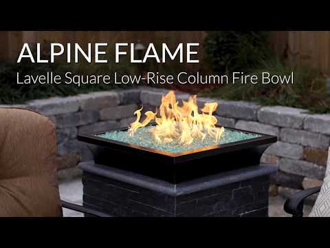 Alpine Flame Lavelle Square Low-Rise Column Fire Bowl-Oil Rubbed Bronze