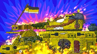 Legendary big tank battle. Tank cartoon. Monster tank. Tank vs tank cartoon.