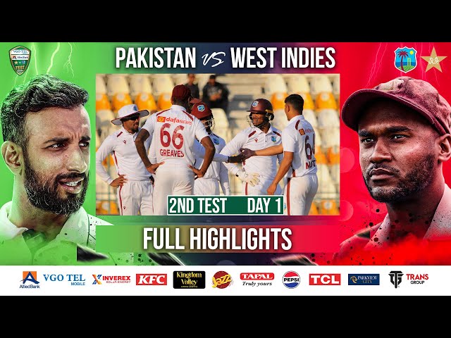 Full Highlights | Pakistan vs West Indies | 2nd Test Day 1 | PCB | M2I1A