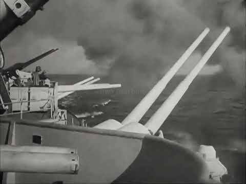 KMS Prinz Eugen main guns firing.