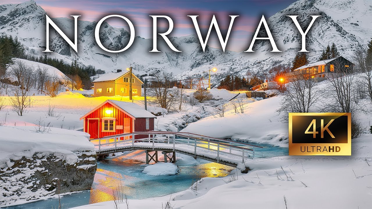 Norway 4K | Winter Wonderland of Fjords, Snowy Mountains & Hidden Nordic Villages