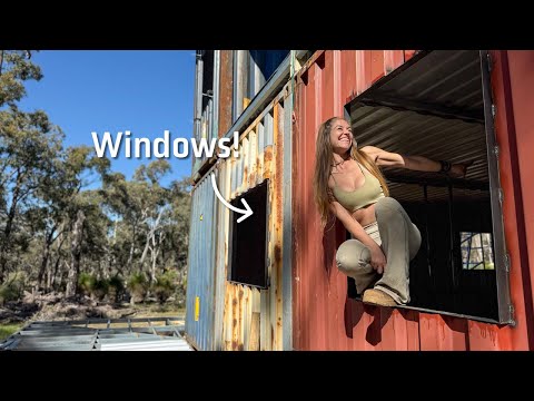 I installed windows in my container house!