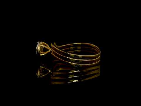 18K Tri-Color Gold Diamond Ring (Designer Twist Solitaire Style)