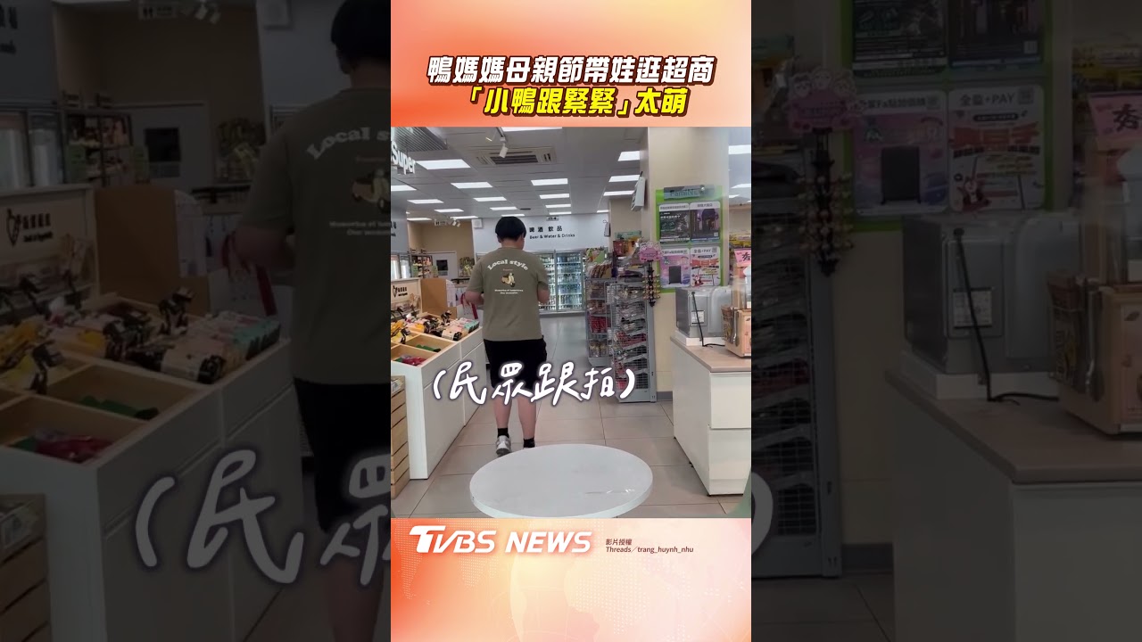 影音/鴨媽媽母親節帶娃「逛超商」! 「小鴨跟緊緊」太萌