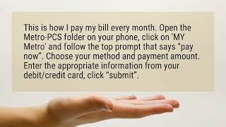 How do I pay my Metro PCS bill