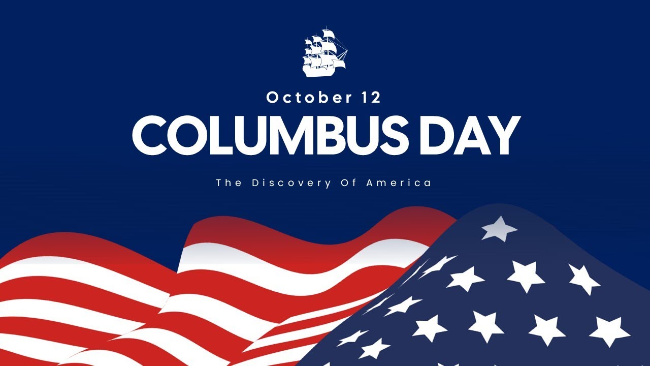 Free Columbus Day Poster PowerPoint Template & Slides Theme by GreatPPT