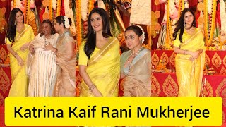 Katrina Kaif Meet Rani Mukherjee & Mom At North Bombay Sarbojanin Durga Puja 2023 in Juhu