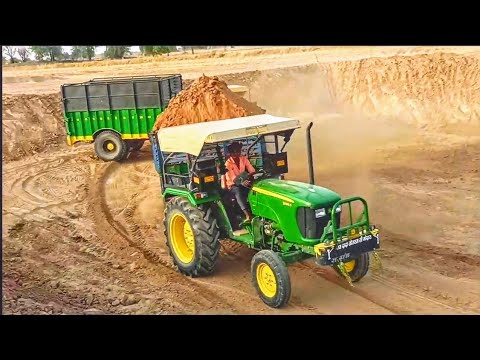 John Deere 5036D Full Load Trapped Poklain machine Stuck In Struggle Climb In Full Load Trolley