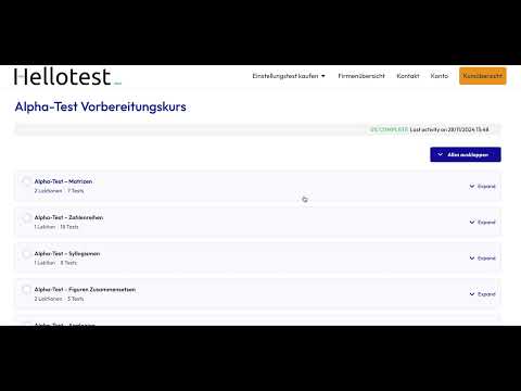 Alpha Test Einstellungstest Üben