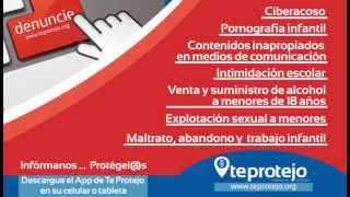 Reporte situaciones que afectan a menores de 18 años en www.teprotejo.