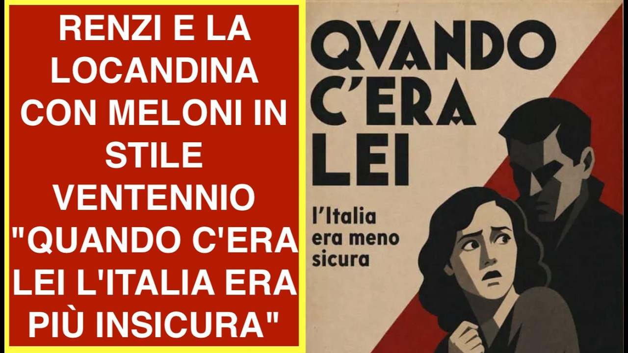 RENZI E LA LOCANDINA CON MELONI IN STILE VENTENNIO "QUANDO C'ERA LEI L'ITALIA ERA PIÙ INSICURA"
