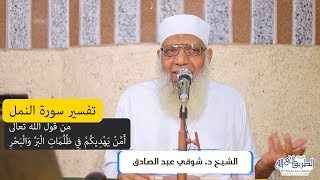 12 تفسير سورة النمل (12) من قول الله تعالى (أمَّن يهديكم في ظلمات البر والبحر) الآيات 63-65 image