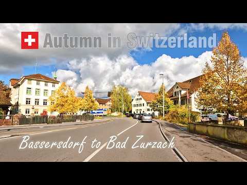 Autumn in Switzerland 🍂🇨🇭 Bassersdorf to Bad Zurzach • Swiss Road Trip [4K]