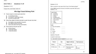 Win ridge Forest Railway Park | IELTS LISTENING TEST | SECTION-2