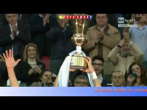 la ss lazio conquista la coppa italia (tim cup) battendo la roma 1-0 (osvaldo  offende l'allenatore)