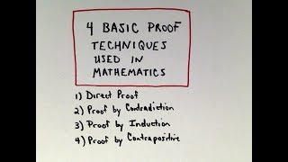 Four Basic Proof Techniques Used in Mathematics