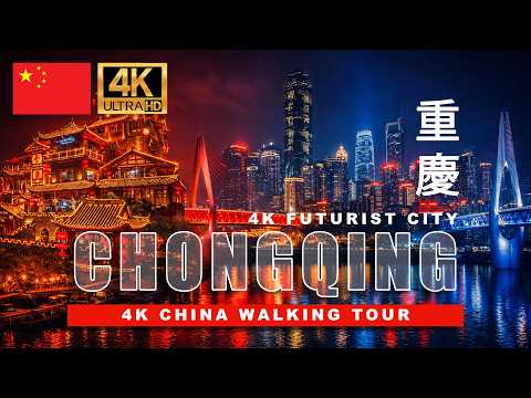 Walking Chongqing at Night | Chinese Food Street, Hongya Cave & Riverside Streets | 4K HDR | 重庆洪崖洞