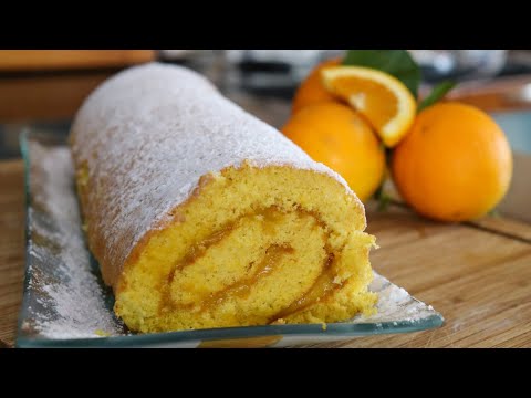 Torta de Laranja com Creme de Laranja | Rolled Pie with Orange Cream