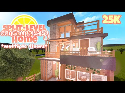 25K Split-Level Contemporary Home | TUTORIAL | Bloxburg