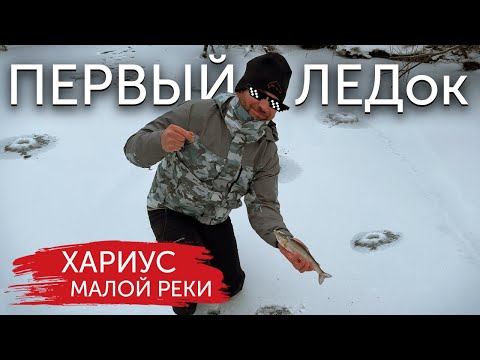 ХАРИУС. ПЕРВЫЙ ЛЕД НА МАЛОЙ РЕКЕ. Открытие сезона зимней рыбалки