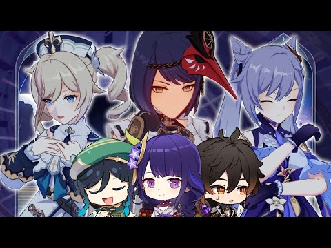 Spiral Abyss 2.1 but with 3 Archons and their "Shrimps"... (Genshin Impact)