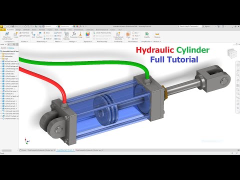Autodesk Inventor 2026 Full Tutorial  Create Hydraulic Cylinder  Exercise 112