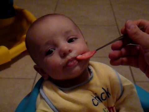 Jace Eats 1st Cereal.MOV
