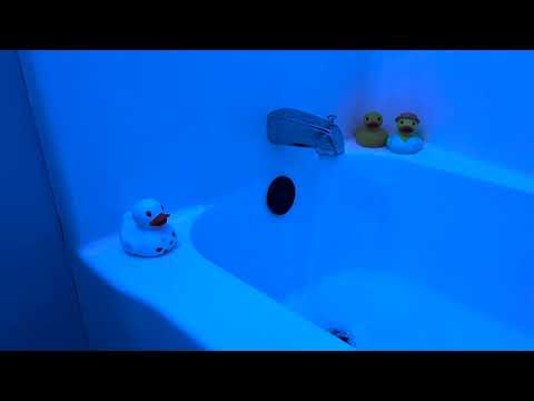 12 Hours Bathtub Filling Loop Blue Light and Duck Bath Toys - White Noise for Sleep and Relaxation