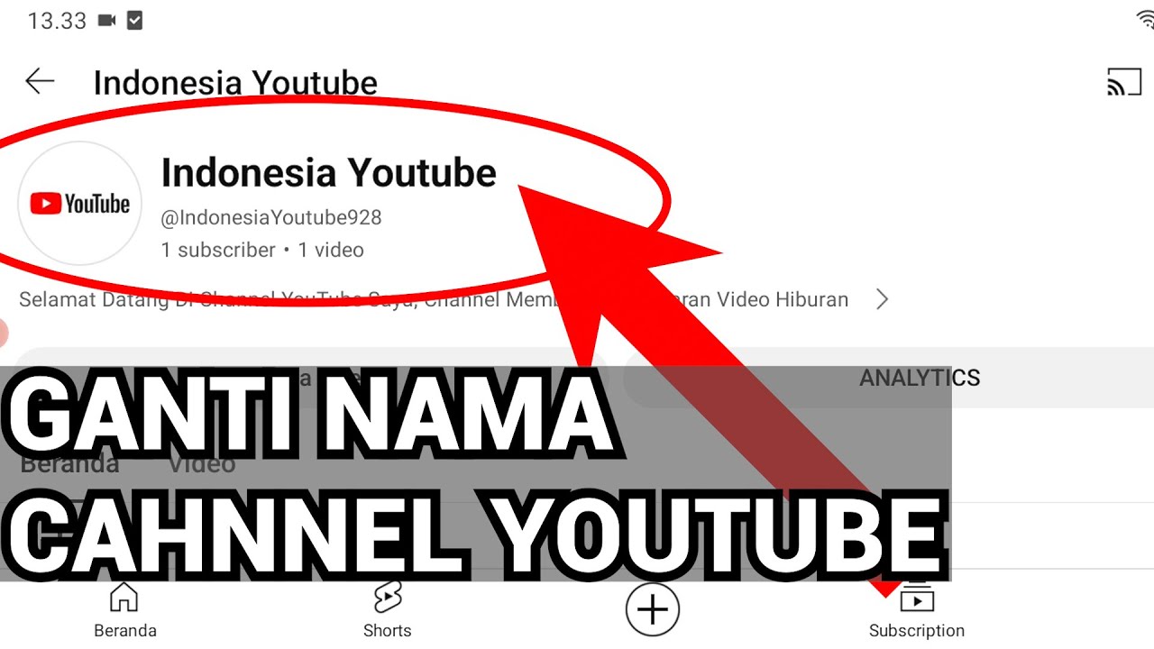 Cara Ganti Nama Channel YouTube - Belajar YouTube