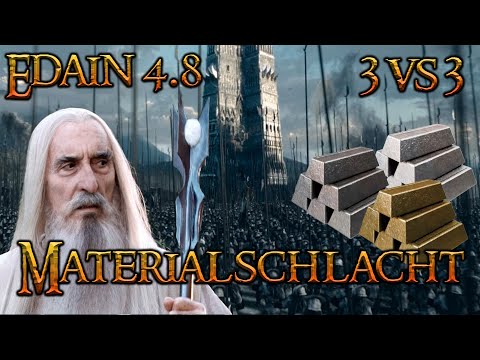 Absolute battle of materials with Isengard in 3v3! Edain 4.8 Battle for Middle-earth 2 AdH