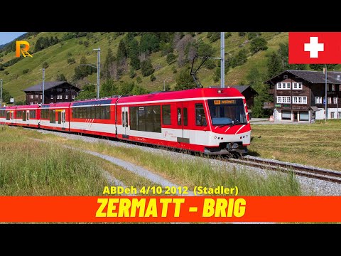Cab Ride Zermatt -Brig (Matterhorn Gotthard Bahn, April 2025, Switzerland) 4K