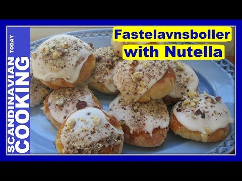 Fastelavnsboller with Nutella with Chopped Hazelnuts - Easy Fastelavn Buns Recipe