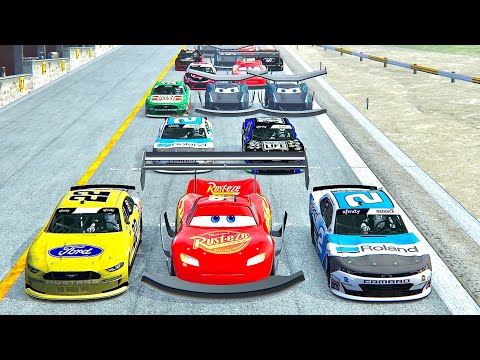 Lightning McQueen GTR vs Jackson Storm GTR vs Nascar Cars 2021 at Nardo Speed Ring