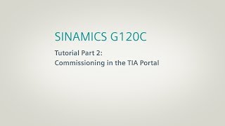 SINAMICS G120C Converter, Tutorial Part 2