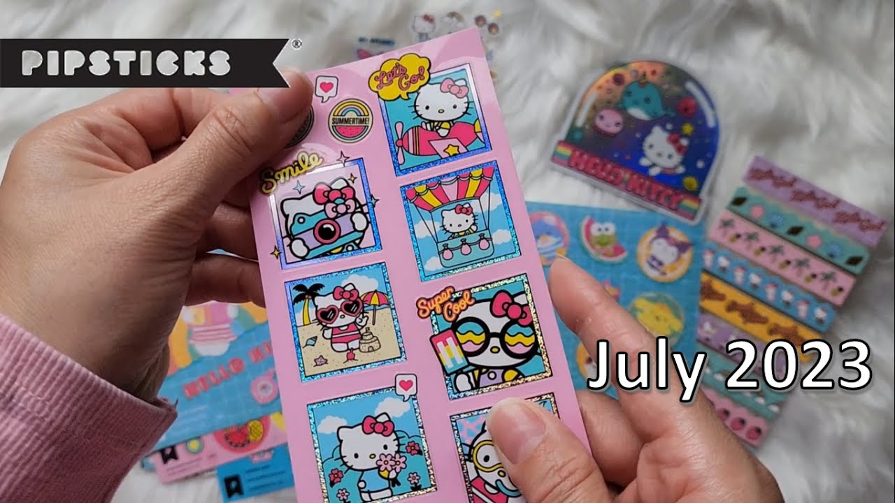 PIPSTICKS SANRIO HELLO KITTY Sticker Subscription JULY 2023 Review