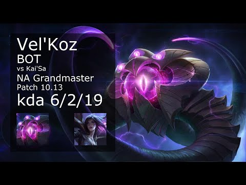 Vel'Koz Bot vs Kai'Sa - NA Grandmaster 6/2/19 Patch 10.13 Gameplay