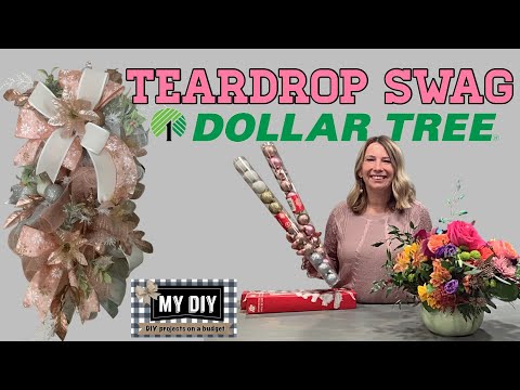 HOW TO MAKE A TEARDROP SWAG | DOLLAR TREE DIY| CHRISTMAS SWAG