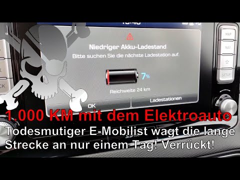 1.018 Kilometer mit dem Elektroauto! Todesmutiger E-Mobilist wagt die Strecke an einem Tag 😮🙈🙊🙉