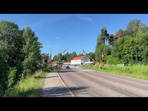 Billingsfors Railroad crossing, Billingsfors, Sweden 1 (Dal Västra Värmlands Järnväg) (Cam 2)
