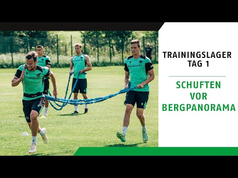 Harter erster Tag: Schuften vor Bergpanorama