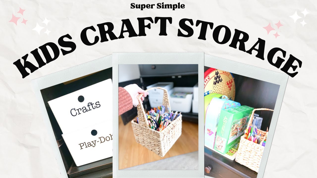 Organize our Kids Craft Supplies with Me 🌈 IKEA Bins ✨ Thrifted Basket 💕 Vinyl Labels with Cricut