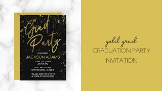 How to Edit Your Gold Grad Graduation Party Invitation