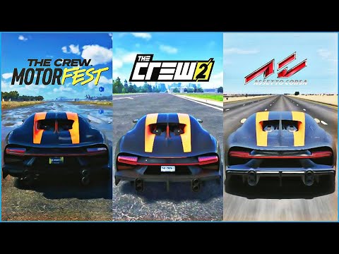 Bugatti Chiron Supersport 300+ Top Speed in Motorfast Vs The Crew 2 Vs Assetto Corsa & Real Life