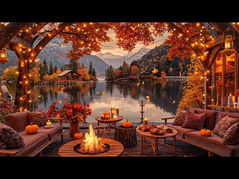 Soothing Jazz Instrumental Music 🍂 Smooth Jazz with #cozyautumn Fireplace Ambience for Relaxation